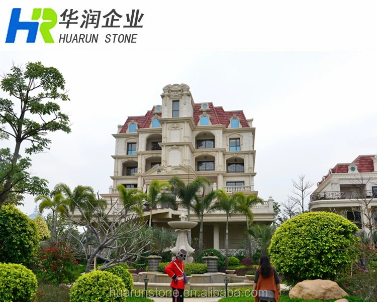 
Modern House Moca Cream Limestone Exterior Wall Cladding 