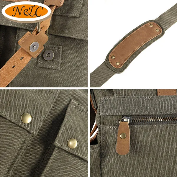 Camera shoulder bag canvas PU leather messenger bag,trendy dslr camera bag