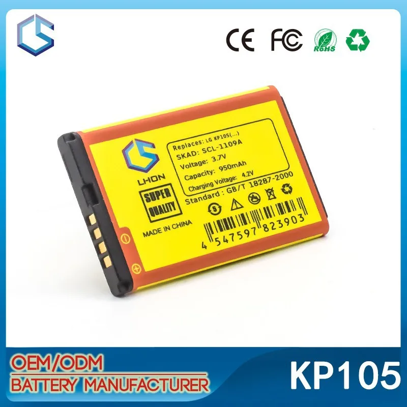 GB t18287-2000 mobile phone battery for LG KP105