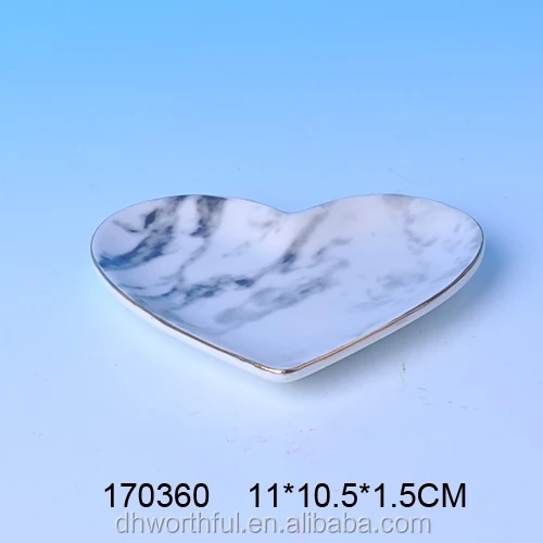 
Handmade ceramic marble trinket tray 