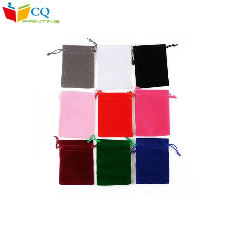 7cm x9cm China supplier stock small pink drawstring velvet  bag with cheapest price for jewelry and make up storage
