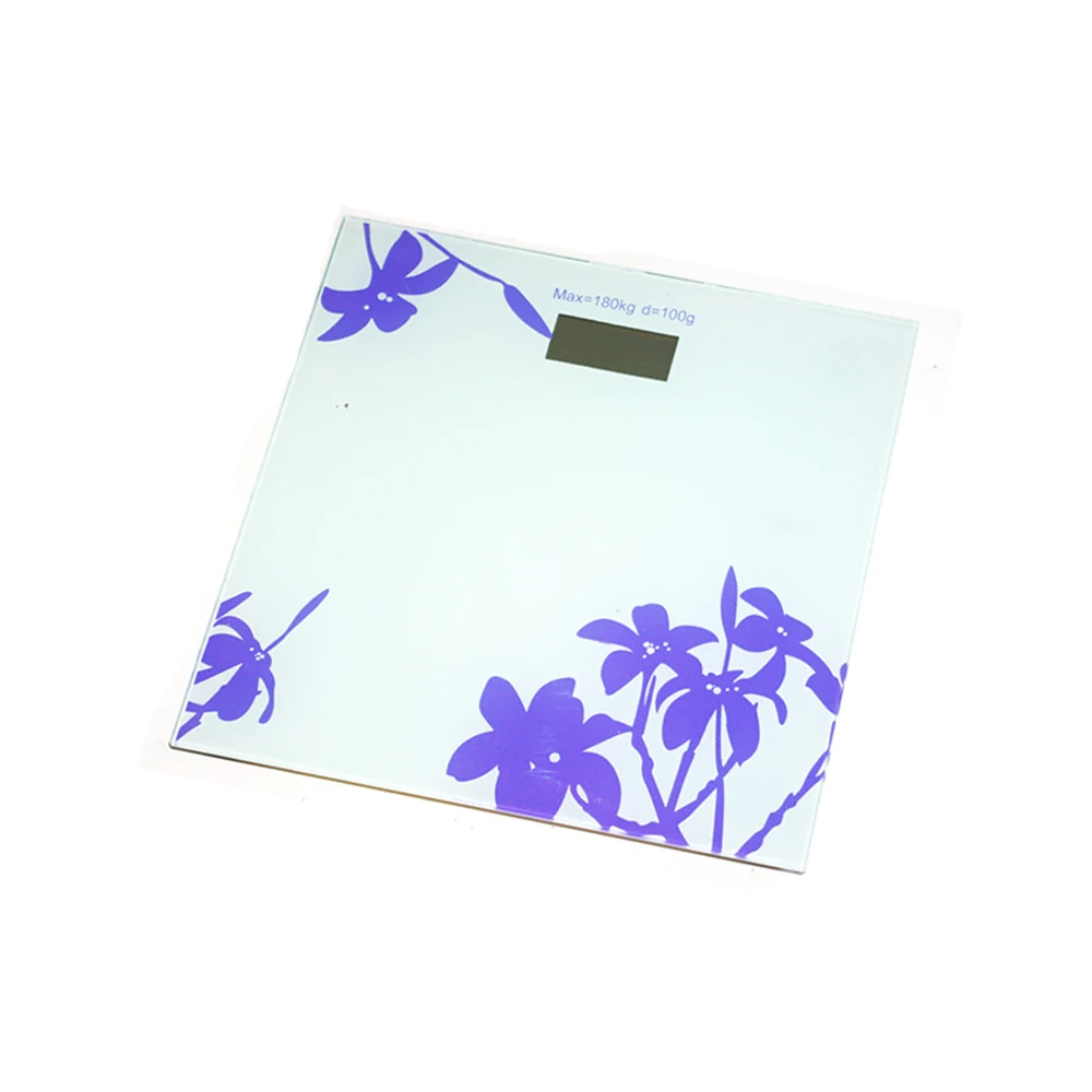 Максимальный вес 180 кг точность 100 г красочная картина Толщина 6 мм стеклянные электронные весы для ванной комнаты сертификаты CE RoHs