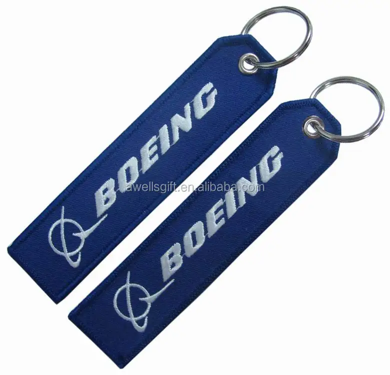 Factory Price Personalized Wholesale Custom Fabric Embroidery Patch Key Ring Tag Embroidered Key Chain Crew Keyring Keychain