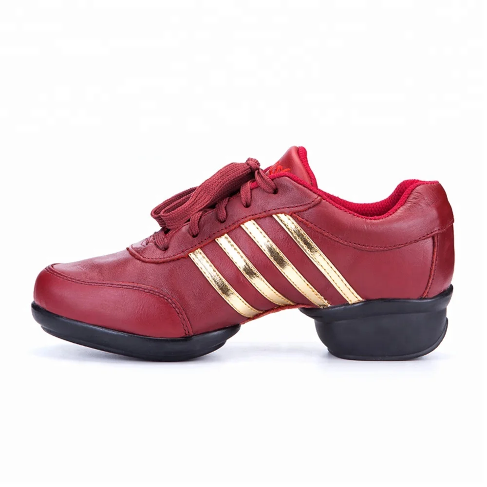 Professional Leather Rubber Women Modern Dance Wedge Shoes Sneakers