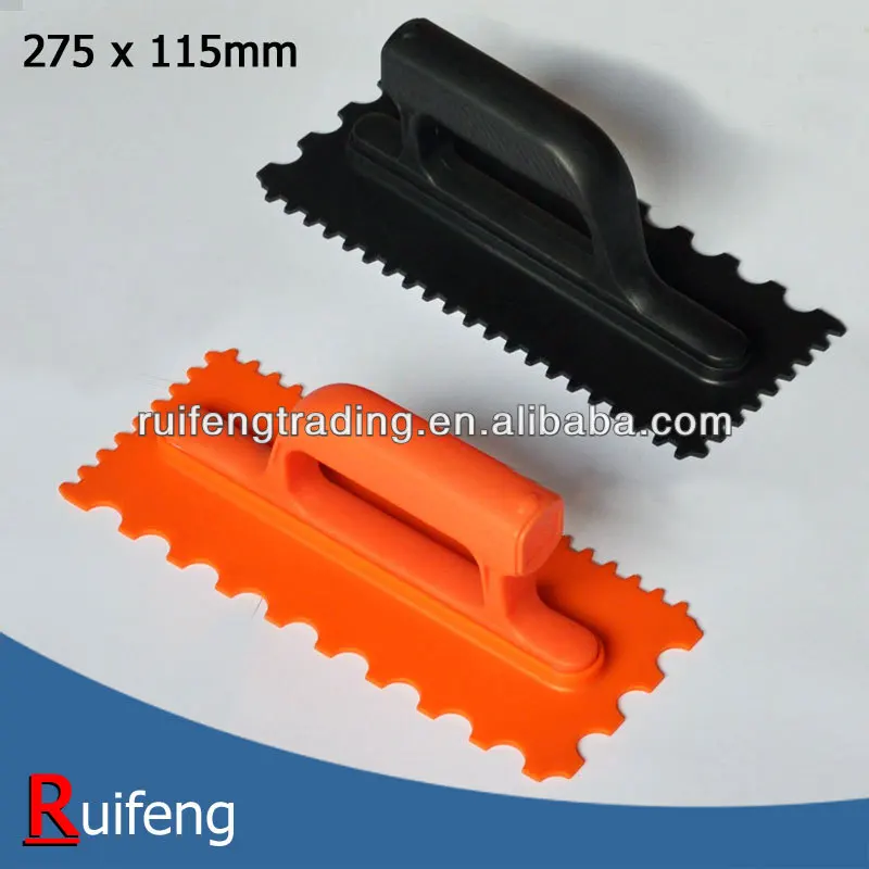 
275x115mm ABS plastic plastering trowel with teeth 