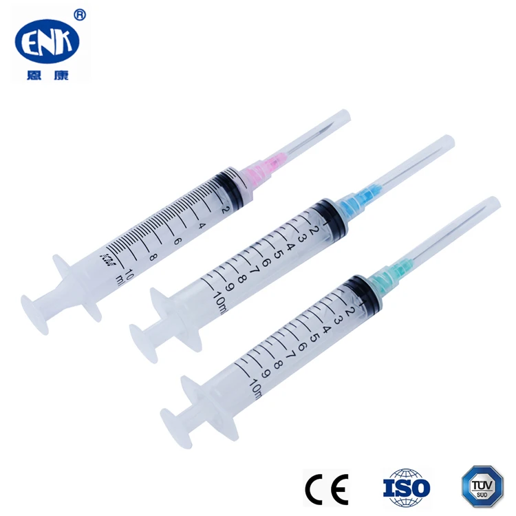 Luer slip and Luer Lock Sterile Plastic Medical Disposable 10cc Syringe