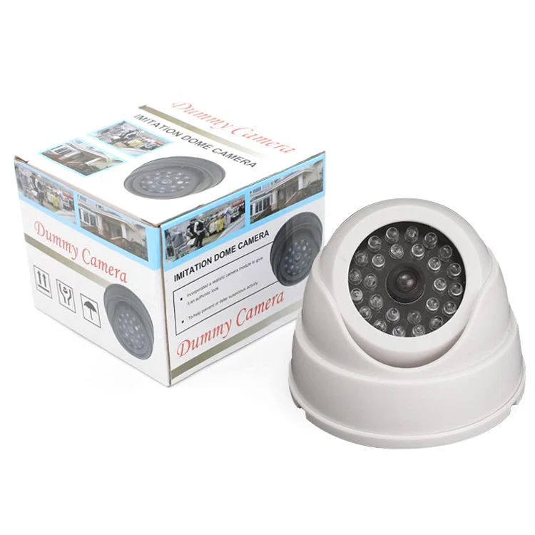 Dome Dummy Camera White Color Use 2pcs Alkaline Battery Deter Theft