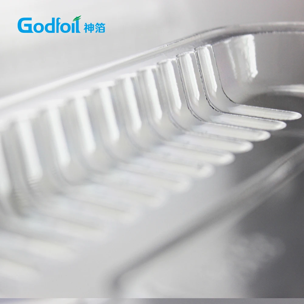 Take Away Food Container Disposable Aluminum Foil Rectangular Container With Plastic Lid Cardboard Covers