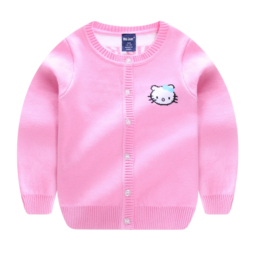 Wholesales European Style Girls Coat Hello Kitty Beautiful Stylish Girls Sweater Cardigan