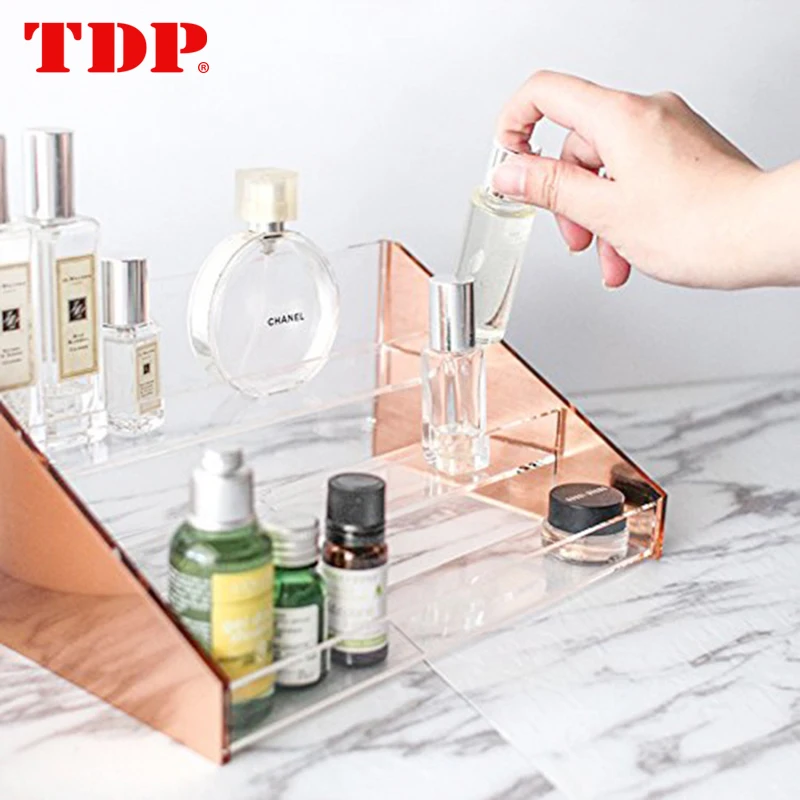 Factory Desktop 3 Tiers Acrylic  Perfume Bottle Holder Cosmetics Display Stand