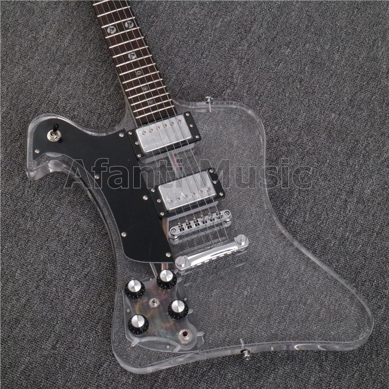 Afanti Music FB series Left hand Acrylic Body Electric guitar with White LED lights (PAG-134)