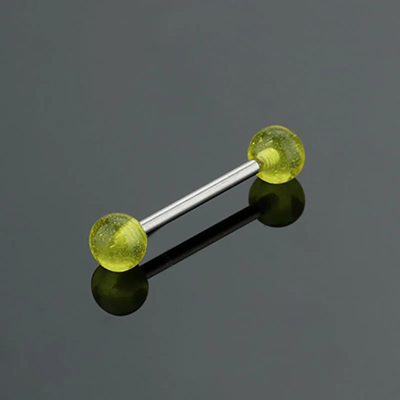 VRIUA Stainless Steel + Acrylic Candy Color Nighttime Tongue Piercing Lip Piercing Rings Female Nipple Piercing Classic Piercing