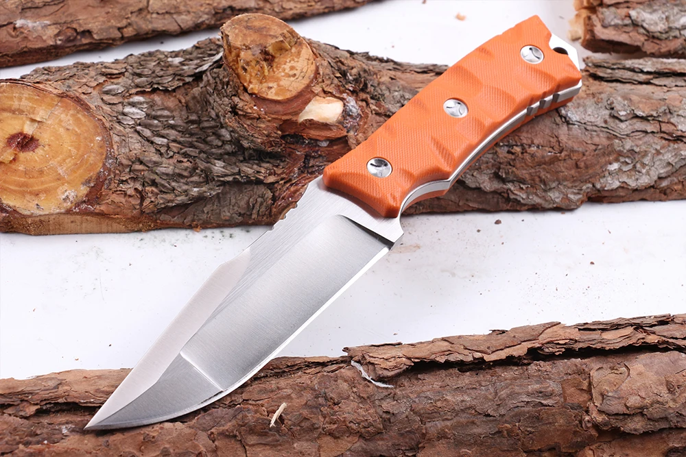 Высококачественный стальной нож D2 с фиксированным лезвием, охотничий нож для выживания с рукояткой G10 и оболочкой Kydex