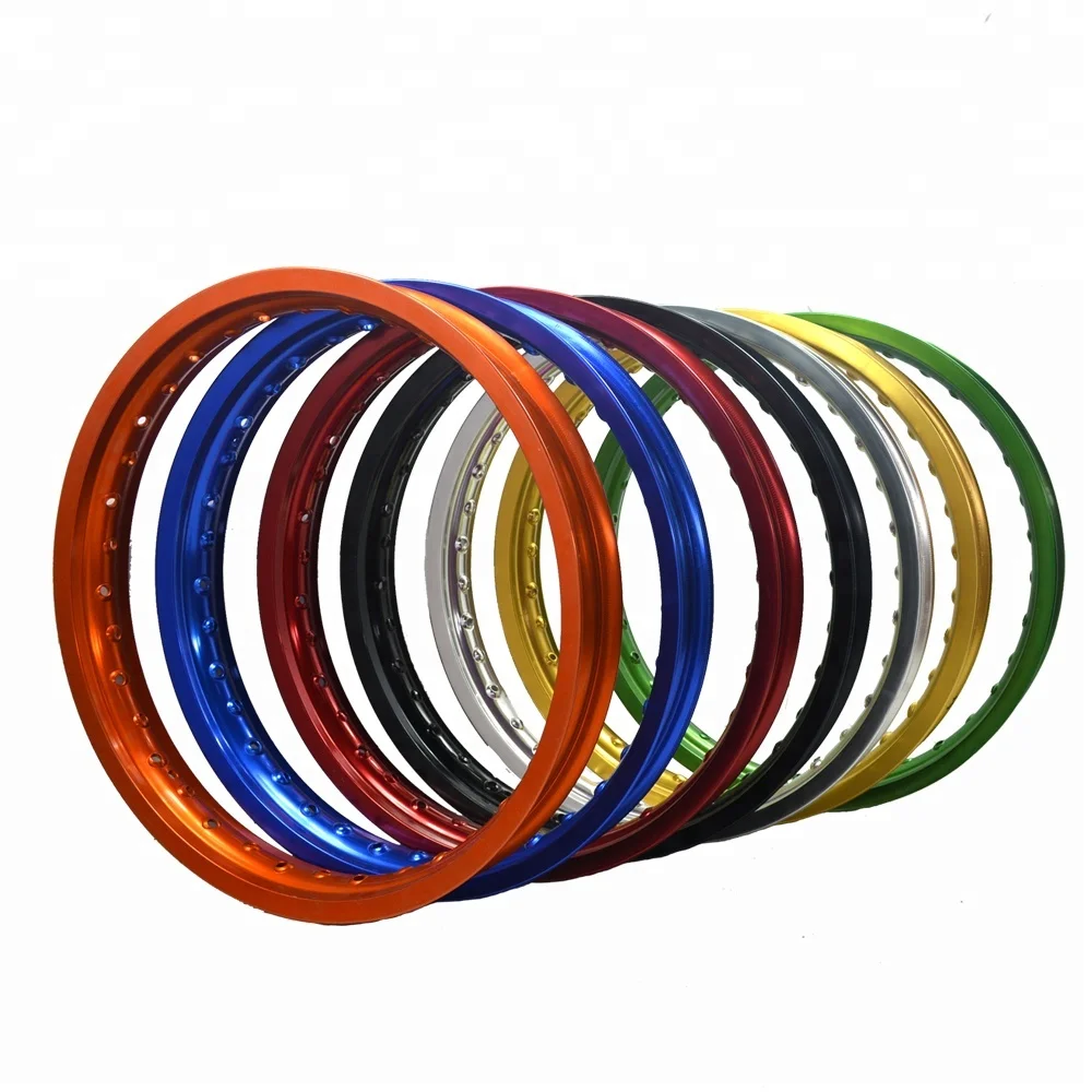 Gold, green, red, blue, 36 spoke motorcycle aluminum wheel rim