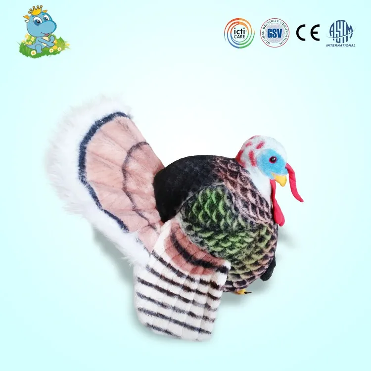
Hand made creative reallike costom soft turkey toy for easter craft gift 