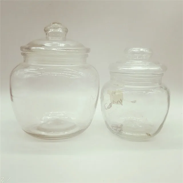 1300ml 550ml jarras de vidrio Food storage bottle Glass cover storage tank