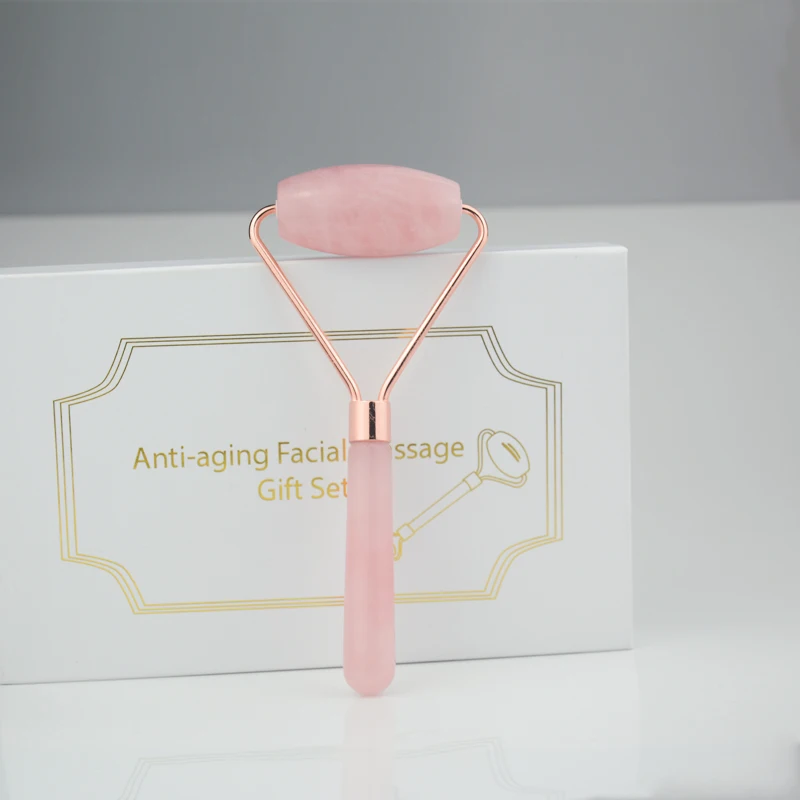 Natural Stone Rose Quartz Nephrite Anti Aging Facial mini jade roller