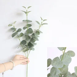 Straight Silver Dollar Eucalyptus Leaf Silk artificial leaves for table home wedding decoration