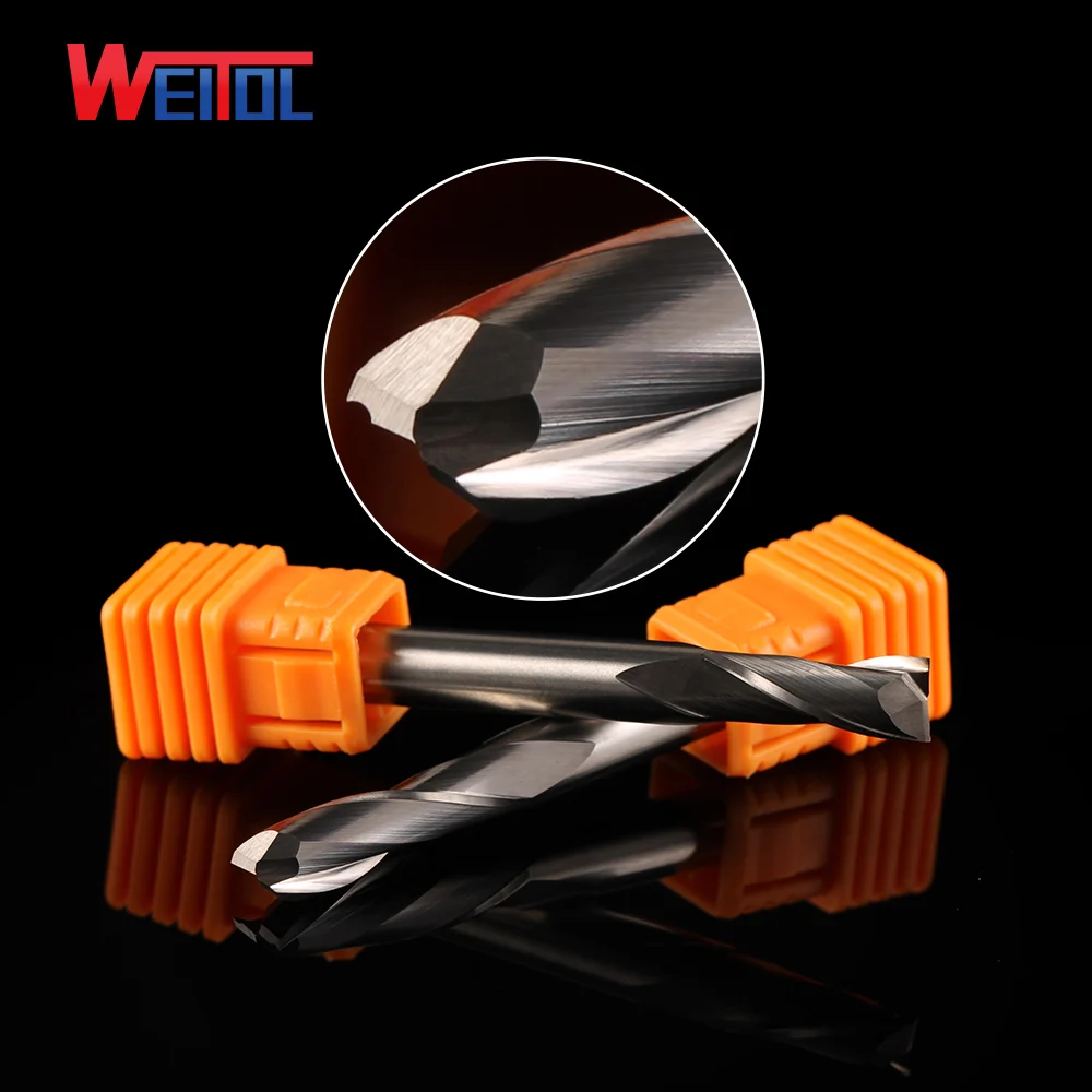 WeiTol 6mm carbide two flutes spiral cutter cnc milling tool bit milling tools cutters