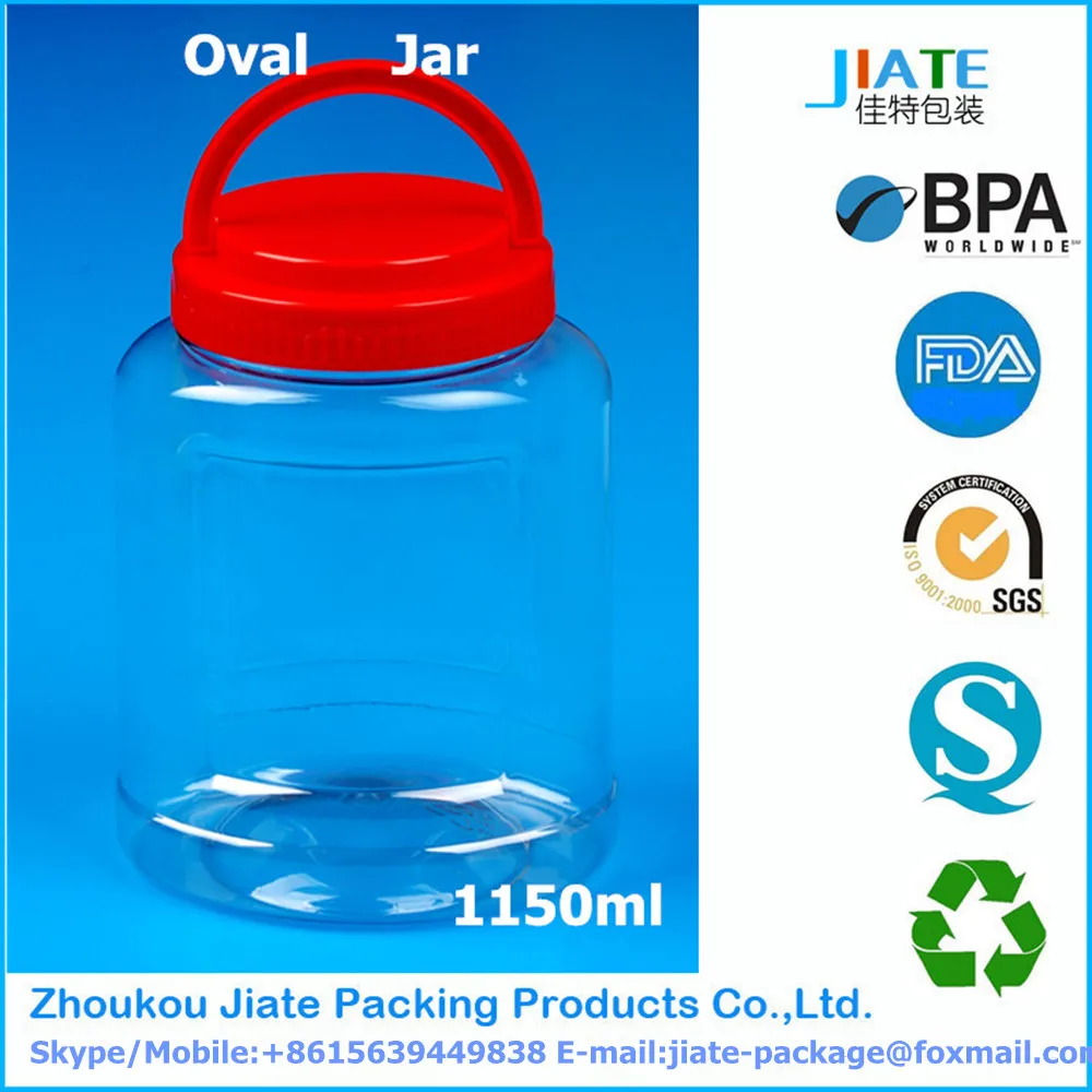 clear Plastic Diamond Candy Jar with Handle Lids