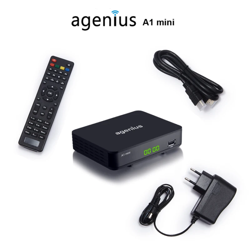 Agenius A1Mini CCCAM Biss Brazil IKS VOD 1080P FULL HD DVB-S2 Receptor Satellite TV Receiver