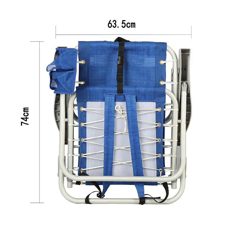 Custom Outdoor Portable Aluminum camping Backpack Metal Folding Chairs Beach