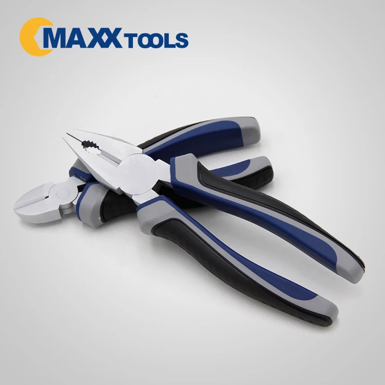 New style combination plier with three color grip crv material