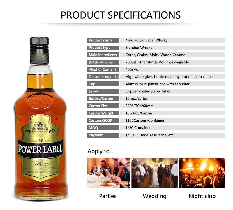 High quality good blended cheap whisky brands for liquor store with ODM service whiskey