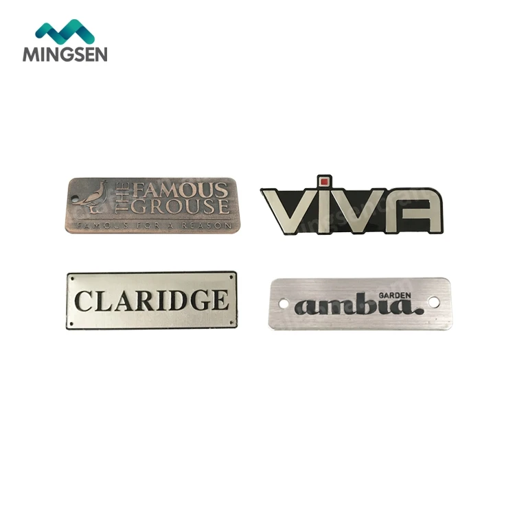 custom rectangle metal name plate sticker
