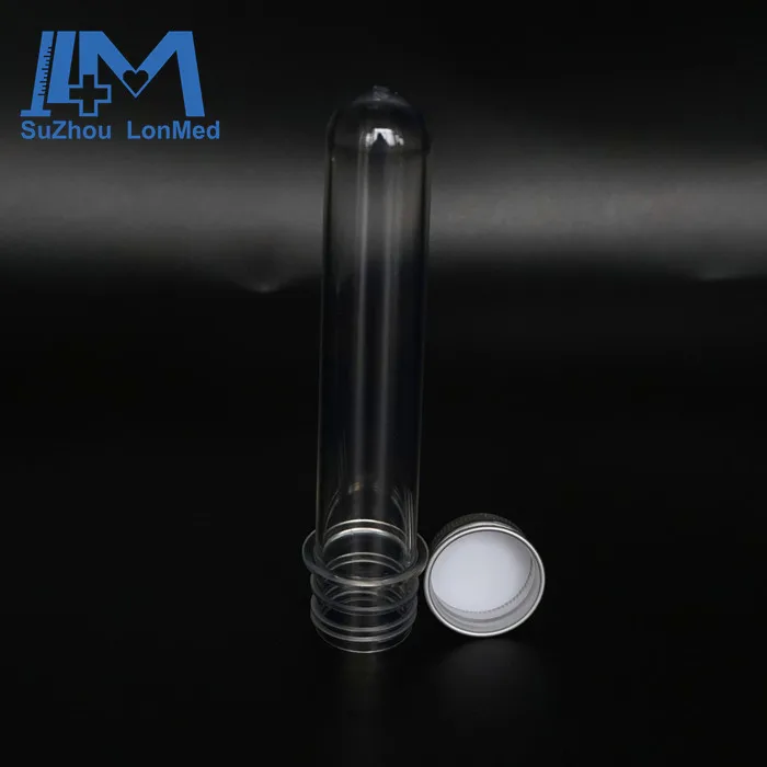 High clear Polyethylene Terephthalate test tube used for food packaging