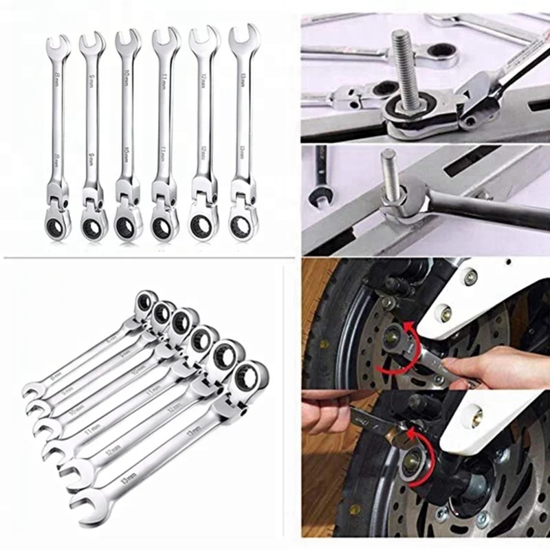 High Quality Flexible Head Ratchet Combination Wrenches