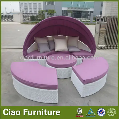 adults round beds rattan outdoor beds with canopy