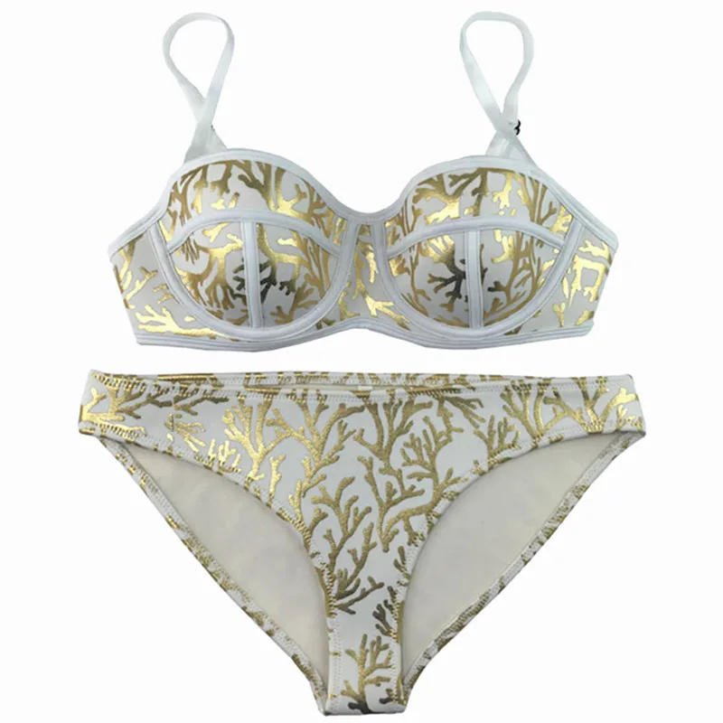 Cikini Neoprene Swimwear Women Bikini Sexy Swimsuit Push Up Bikini