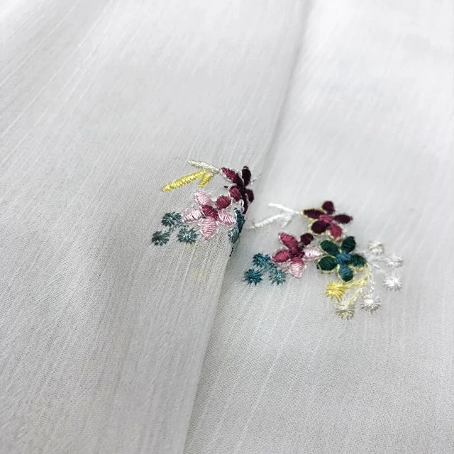 HA-14846E Small flower design 100%Polyster embroidery textile fabric embroidery tulle chiffon lase fabric