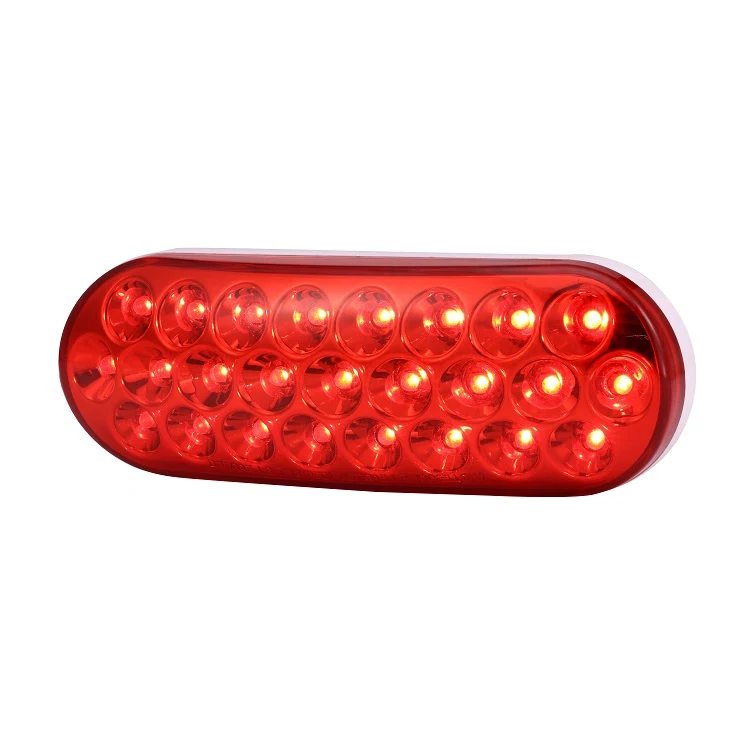 China New 6 Inch Red Oval 12V Led Truck Tail Side Marker Stop Light Trailer Lamp