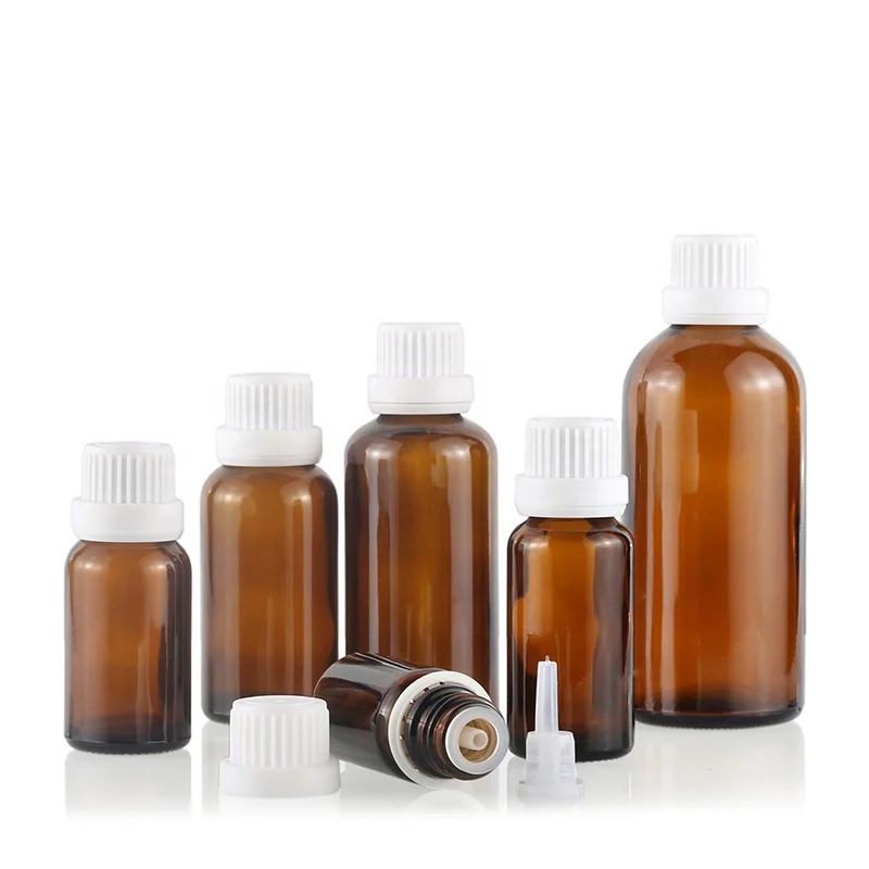 European inventory 10ml 15ml 20ml 30ml 50ml 100ml round amber glass bottle for essential oil