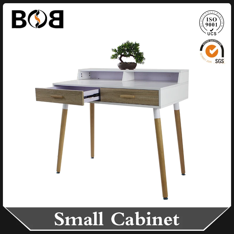 dining table set italian Irish style MDF panel type sideboard small cabinet with two drawers and beech wood legs