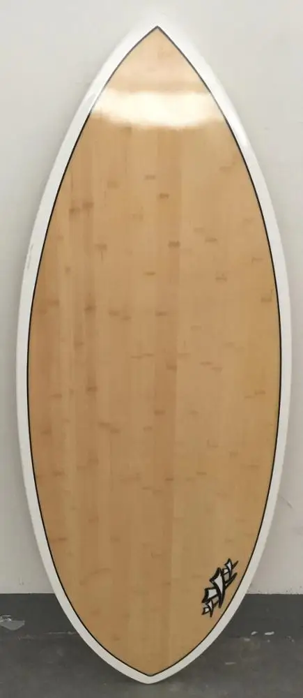 
Wood Skimboard & Wakesurf Board with Deckpad and Fins 