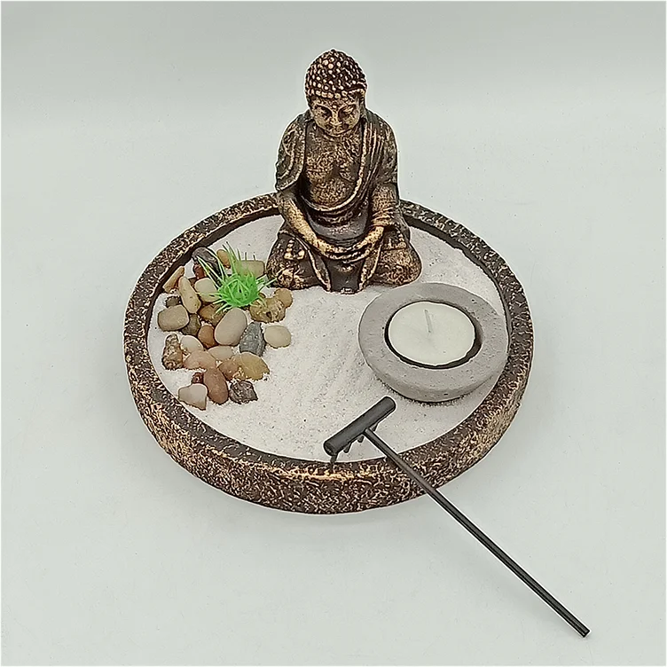 
Wholesale sand box zen garden incense purple buddha statue 