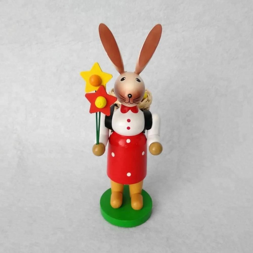 Wood stand easter decorative rabbits for the home