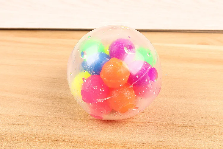 Kids Quality colorful beads inside ball toys grape DNA stress ball