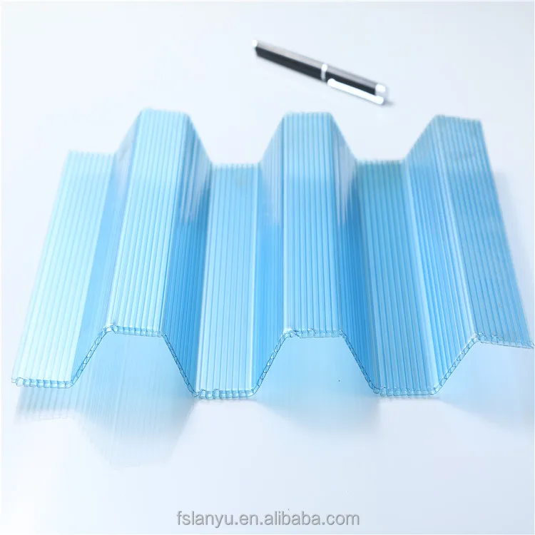 roofing material 1mm fireproof uv treated polycarbonate corrugated sheet