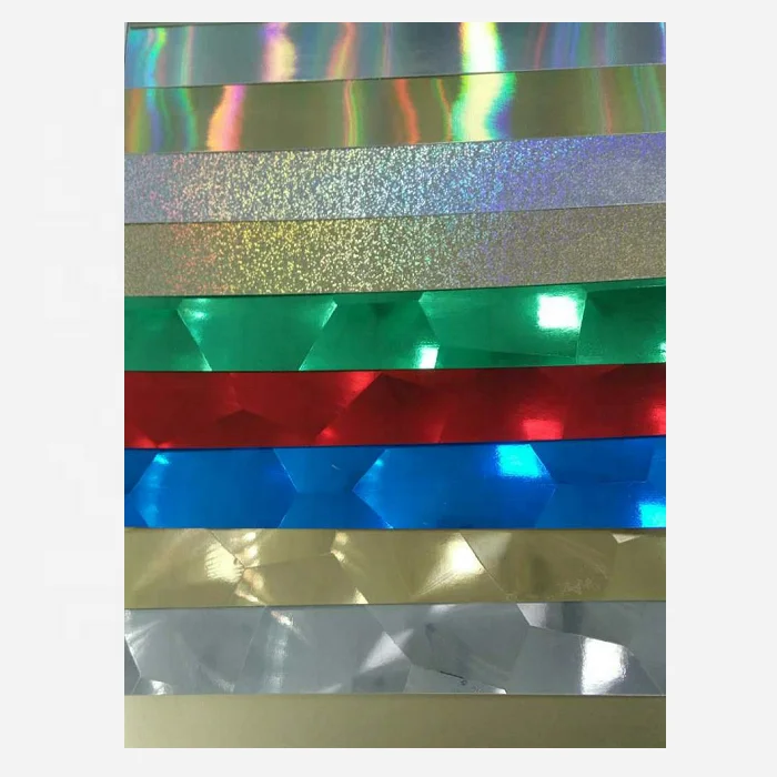 Single side 325g premium holographic paper for bag  shinny paper packing paper