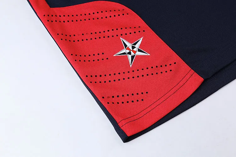 Dry Fit Fabric Team Wear Plain Black and Red Basketball Jersey Uniform