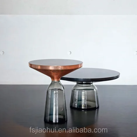 
Replica designer furniture Transparent glass coffee bell table bell side tea table 