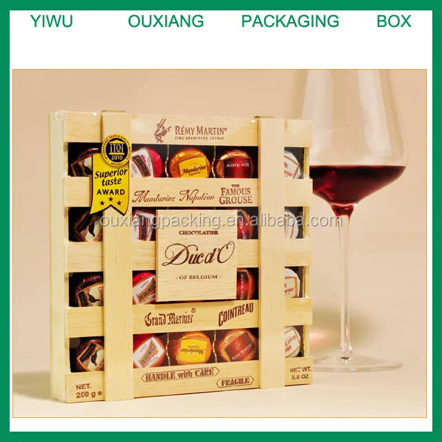 
Wholesale high quality wooden liqueur chocolate box 