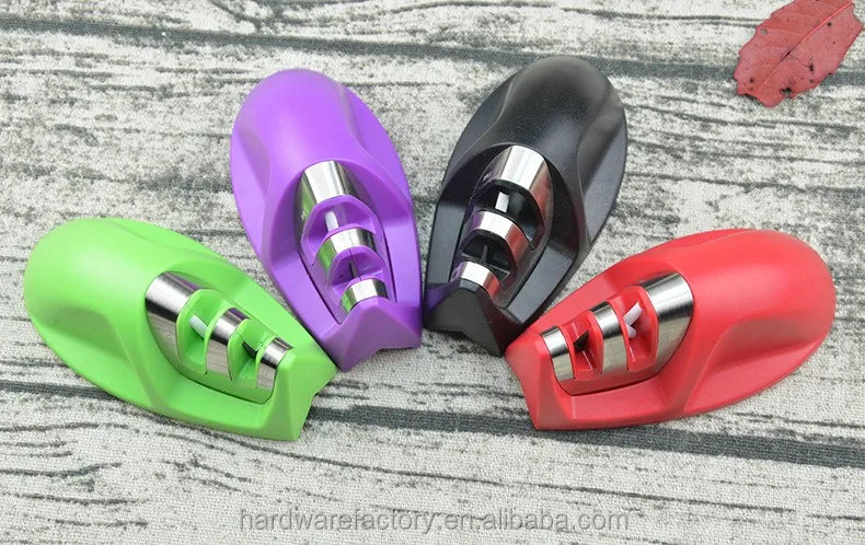 2021 hot sales mini manual diamond 4 Stage professional Knife Sharpening kitchen rod knife sharpener