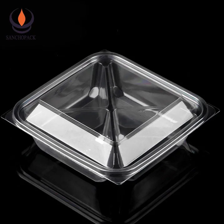 Top salad packaging box, disposable fruit box plastic dry fruit storage