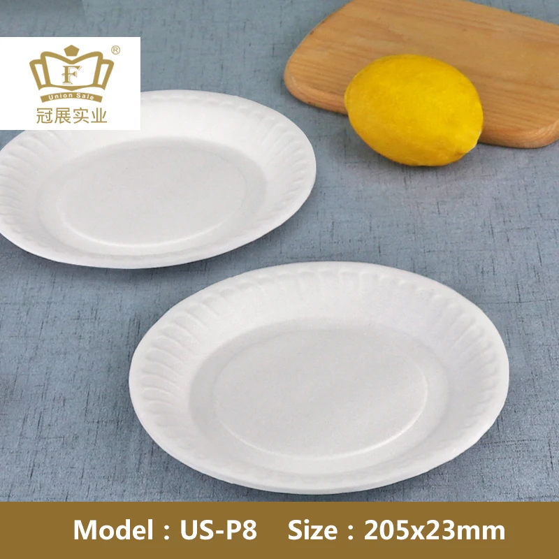 
wholesale 8 inch Disposable ps food grade plastic foam large plastic round tray party plate wedding and salad packaging 