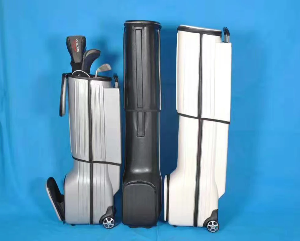 telescopic hard case golf bag with travel wheels